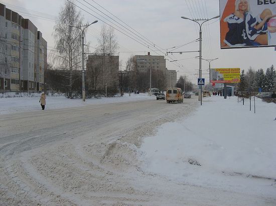 Улица в Новочебоксарске зимой