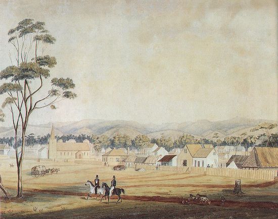 Вид на Аделаиду с Северной Террасы (1839)