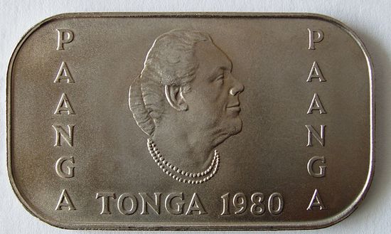 Тонганская монета 1980 года номиналом в 1 паанга.