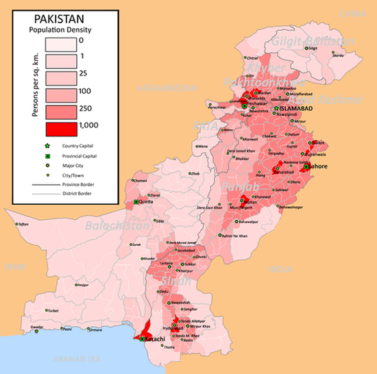Плотность населения Пакистана