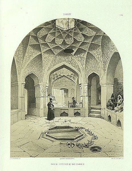 Старинная баня в Шемахе,   карт. Г. Гагарина, 1847