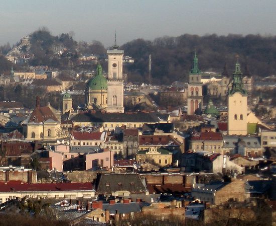 Вид на центральную часть Львова.
