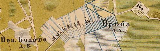План деревни Проба. 1885 г.