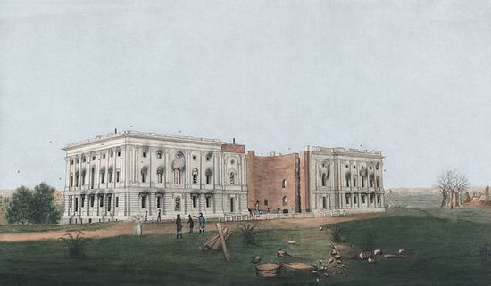 Капитолий в 1814 году после нападения англичан на город