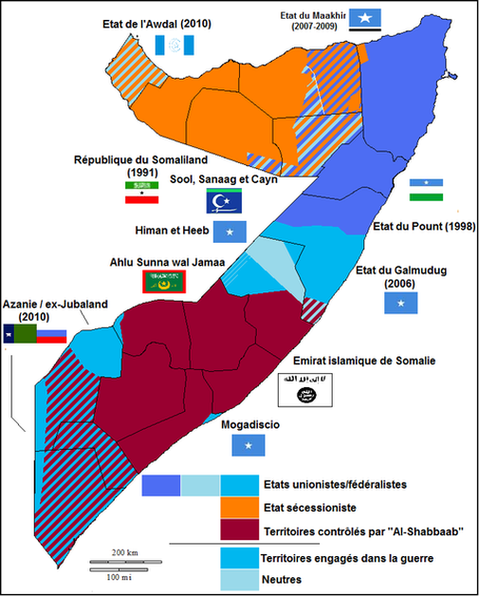 Политическая карта Сомали