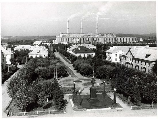 Центральная часть г. Калтан в 1960-х годах