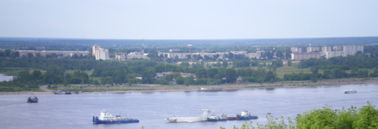 Вид на город Бор с Верхневолжской набережной Нижнего Новгорода