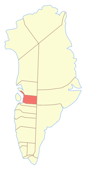 Муниципалитет Илулиссат на карте Гренландии