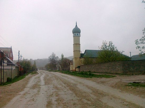 Главная улица и мечеть Калининауле