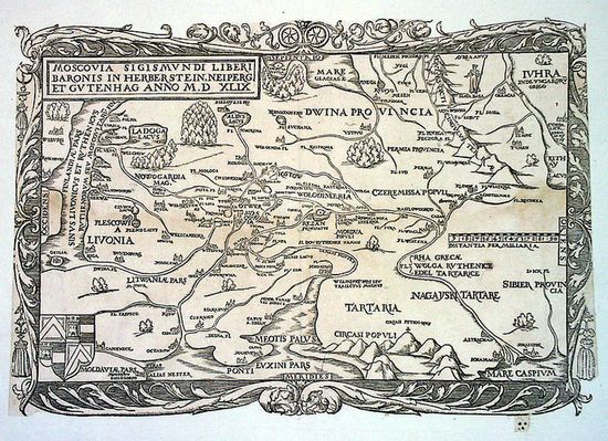 Basilowgorod на карте Московии, опубликованной Сигизмундом фон Герберштейном в (1549 г.)
