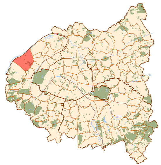 Расположение на карте Парижа