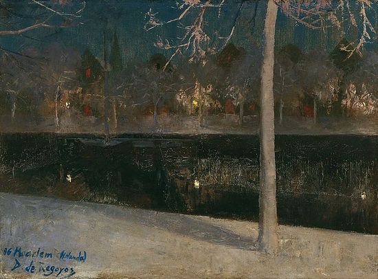 Дарио де Регойос, Снежная ночь в Харлеме, 1886