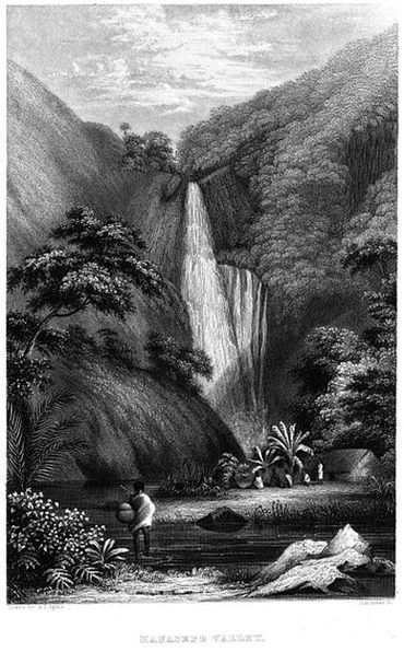 Долина Ханапепе, рисунок Альфреда Агата