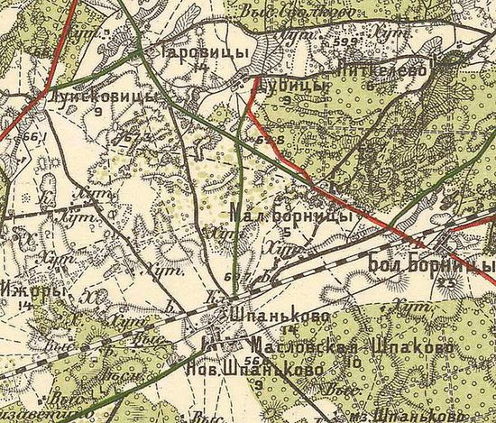 План деревни Большие Борницы, 1913 г.