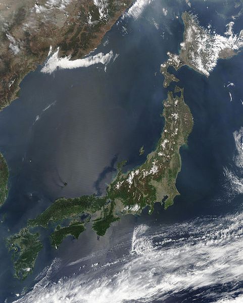 Вид Японии со спутника.