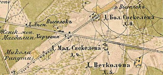 План деревни Сяськелево. 1885 г.
