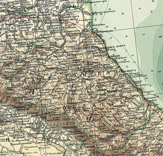 Чир-юрт на карте Дагестанской области, 1903 год