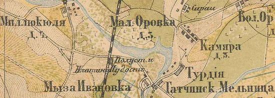 План деревни Мыза-Ивановка. 1885 г.