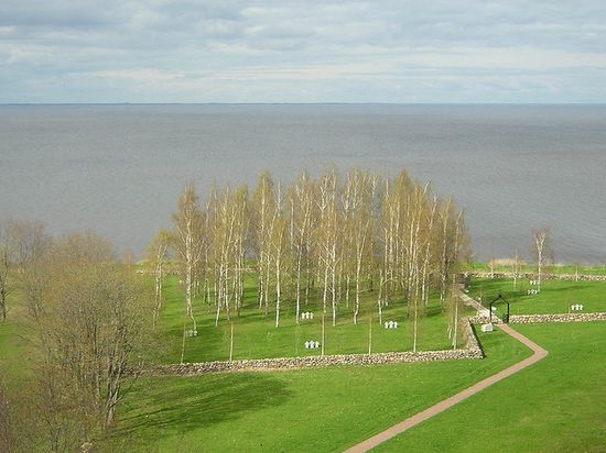 Вид на озеро Ильмень и немецкое кладбище
