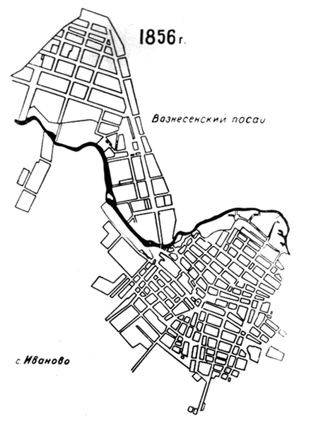 План села Иваново и Вознесенского посада 1856 года.