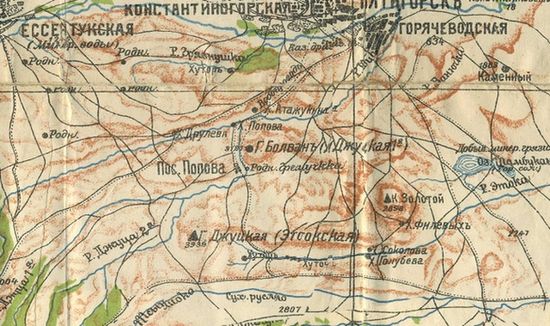 Карта Юцких, Водопадских и Этокских хуторов