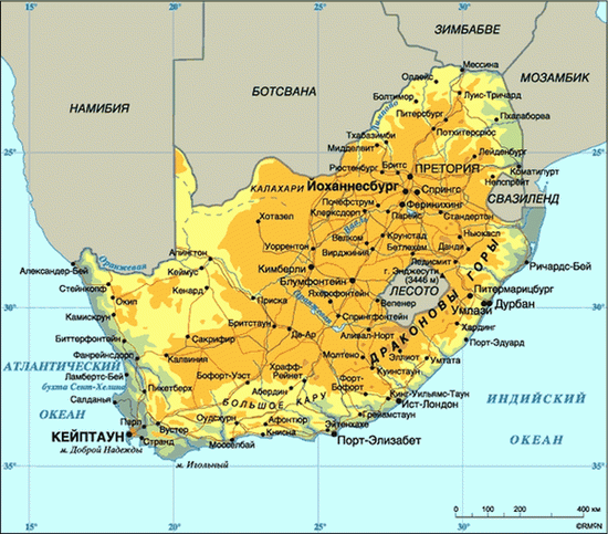 Физическая география ЮАР