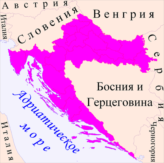 карта Хорватии