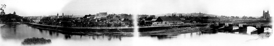 Панорама Вильнюса из четырёх снимков, собранных в один. Альберт Свейковский, 1860-е годы