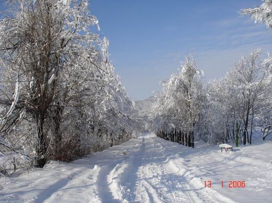 Поселок Пиркули зимой.