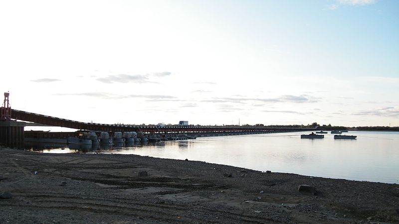 Понтонный мост у села Осиновая Речка