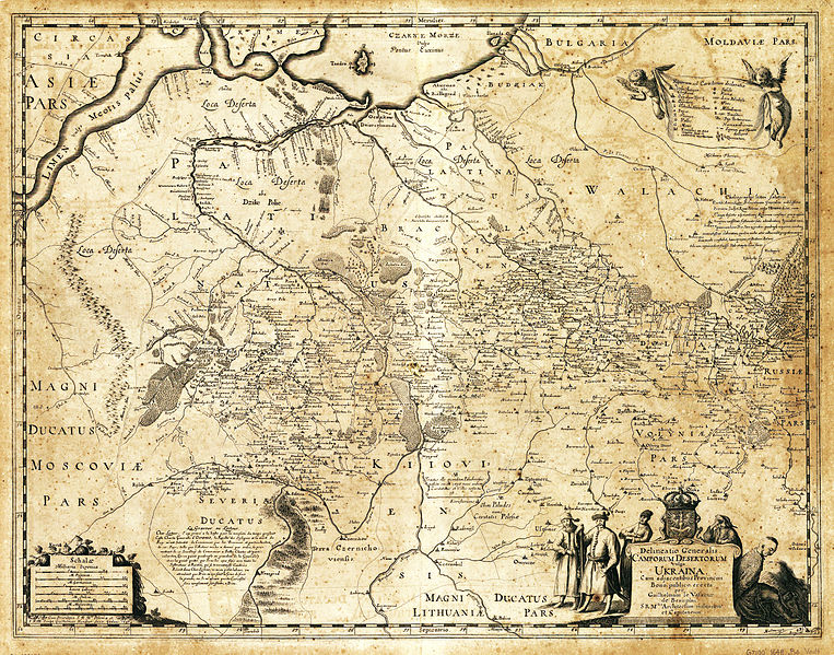 Речка Супой на карте Боплана, XVII век