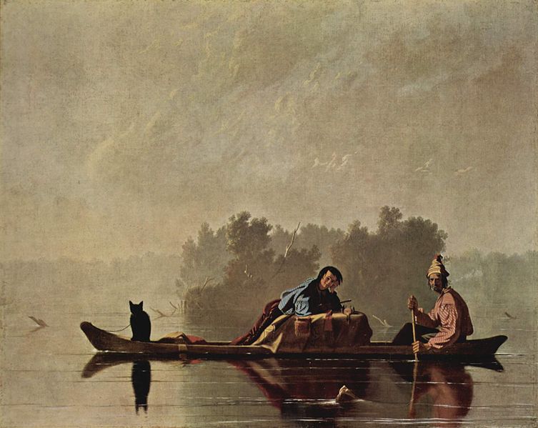 «Торговцы пушниной на Миссури», картина Джорджа Бинхэма, 1845 год