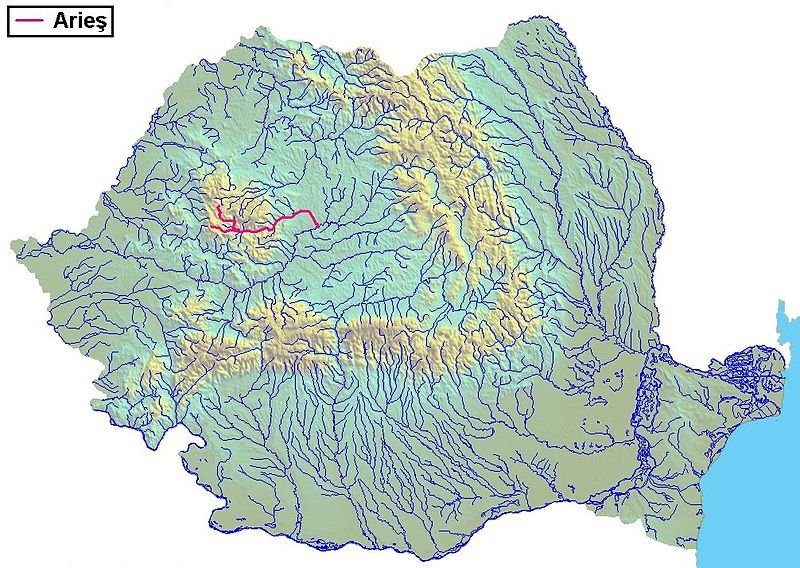  Арьеш на карте Румынии